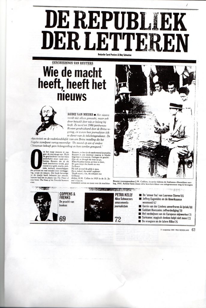 De vergankelijkheid van Reuters