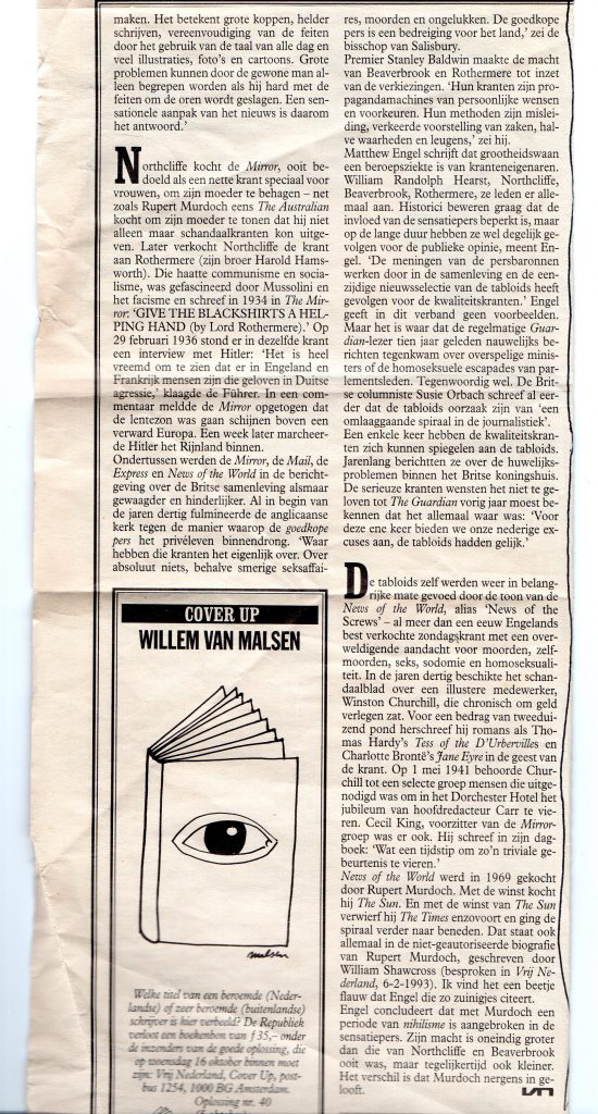 Matthew Engel gekieteld door de krant 2